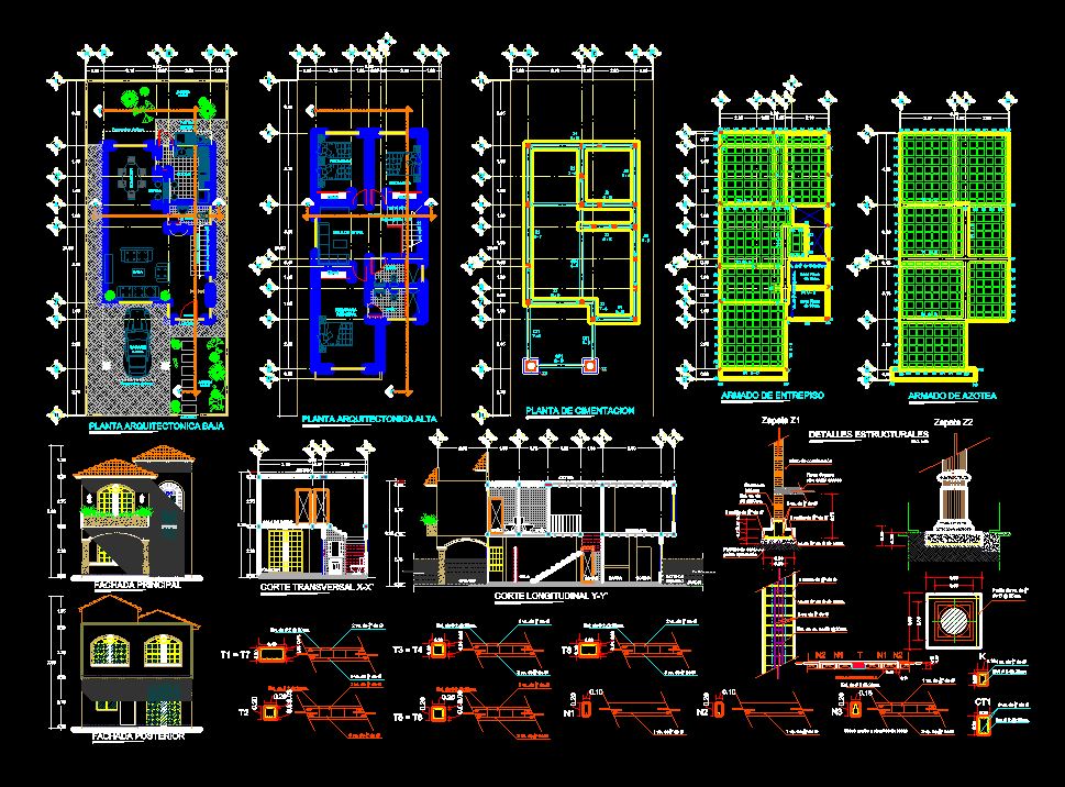 دانلود پروژه طراحی نقشه و پلان خانه ویلایی دو طبقه سه خوابه (17) + نقشه لوله و برق کشی