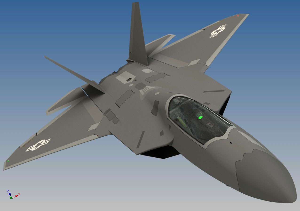 دانلود پروژه طراحی هواپیمای جنگنده لاکهید مارتین رپتور Lockheed Martin F22 raptor