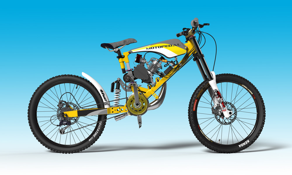 دانلود پروژه طراحی دوچرخه بنزینی موتوپدال Motopedal