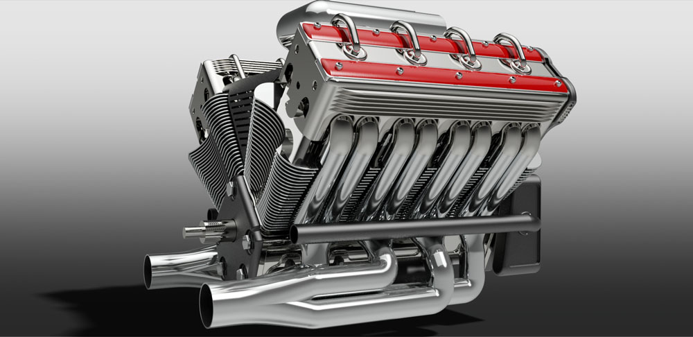 دانلود پروژه طراحی موتور 8 سیلندر وی شکل v8 engine (1)