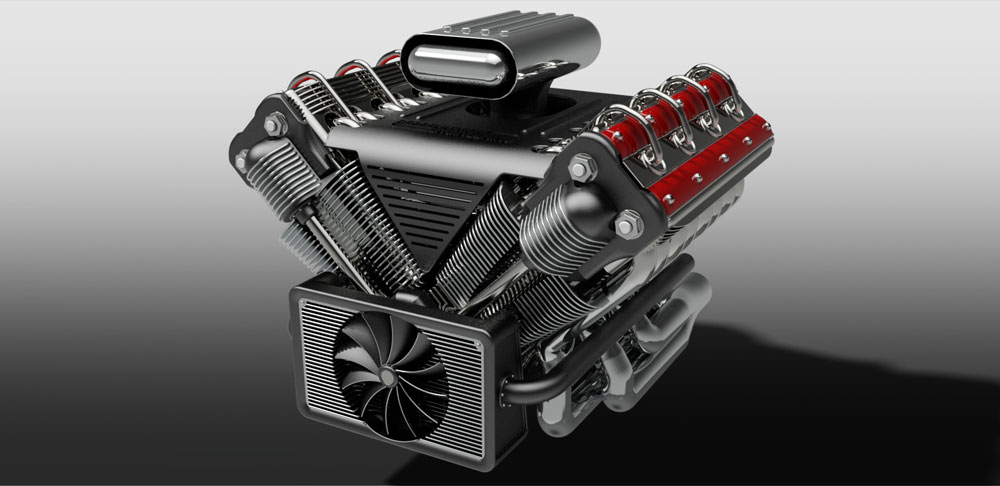 دانلود پروژه طراحی موتور 8 سیلندر وی شکل v8 engine (1)