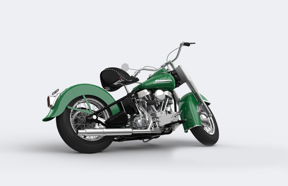 دانلود پروژه طراحی موتورسیکلت کلاسیک هارلی دیویدسن Harley Davidson 1952 (2)