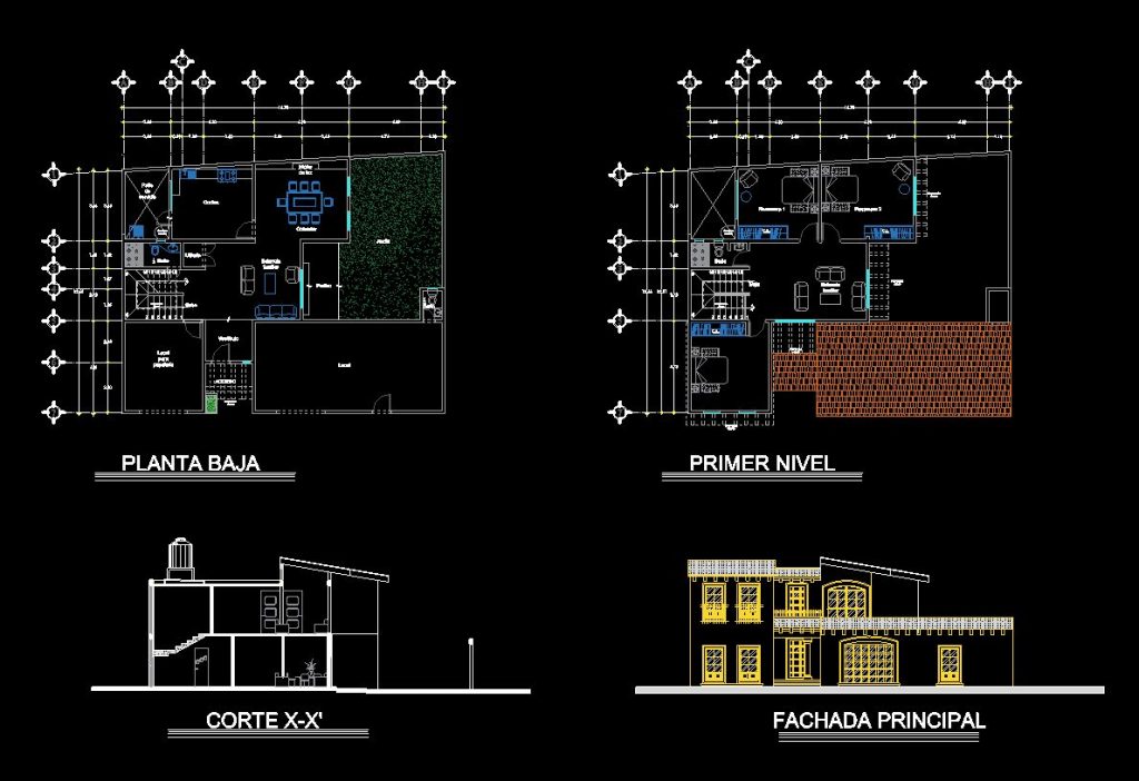 دانلود پروژه طراحی نقشه و پلان اقامتگاه دو طبقه (2)
