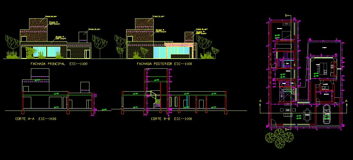 دانلود پروژه طراحی نقشه و پلان خانه دو طبقه ویلایی (10)