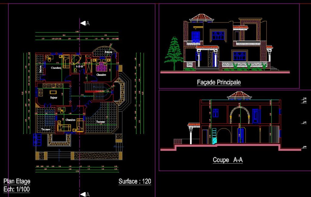 دانلود پروژه طراحی نقشه و پلان خانه ییلاقی مدرن (2)