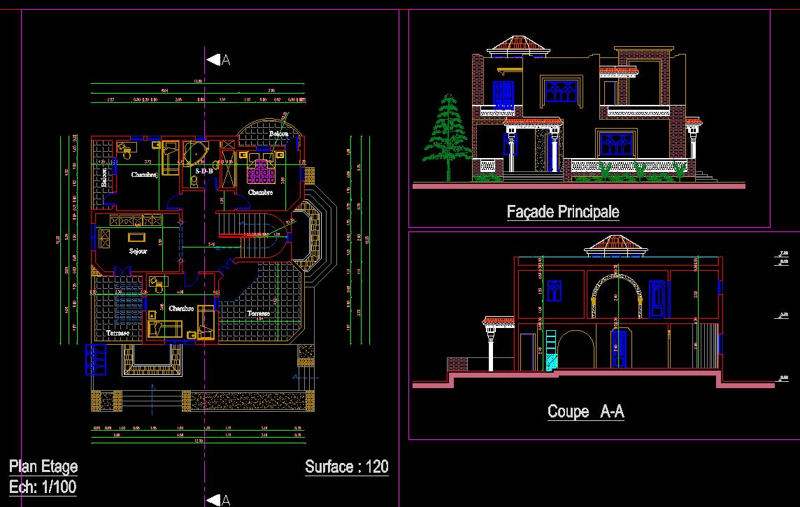 دانلود پروژه طراحی نقشه و پلان خانه ییلاقی مدرن (2)