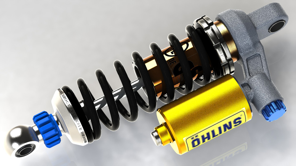 دانلود پروژه طراحی کمک فنر موتورسیکلت دوکاتی ducati 998 rear shock absorber (1)