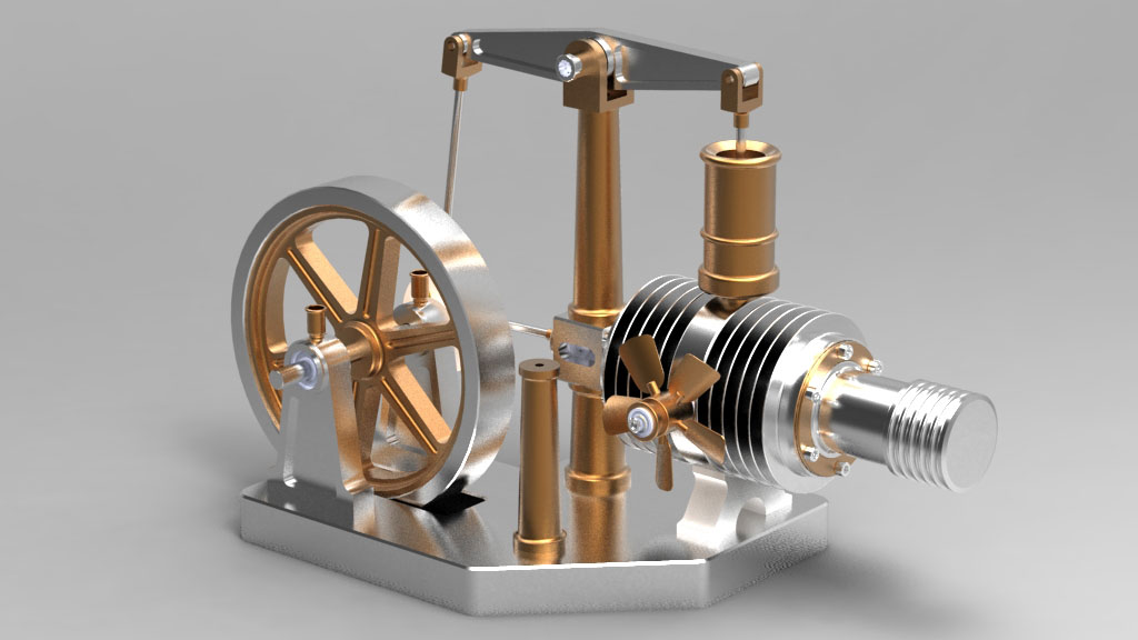 دانلود پروژه طراحی موتور حرارتی استرلینگ Beamer Stirling Engine