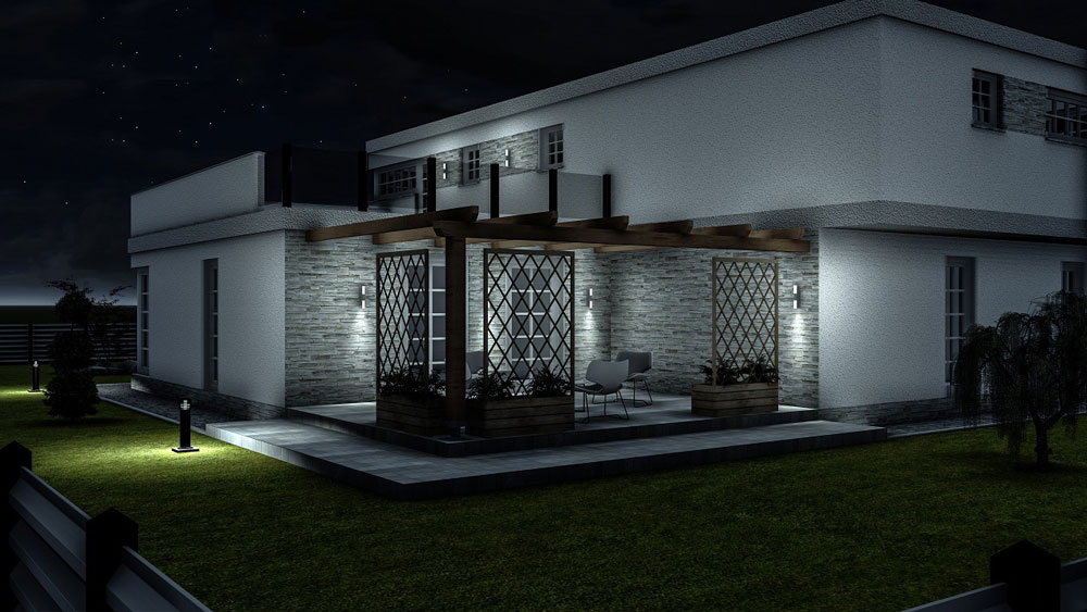 دانلود پروژه طراحی نمای خارجی و محوطه سازی خانه ویلایی مدرن (3)