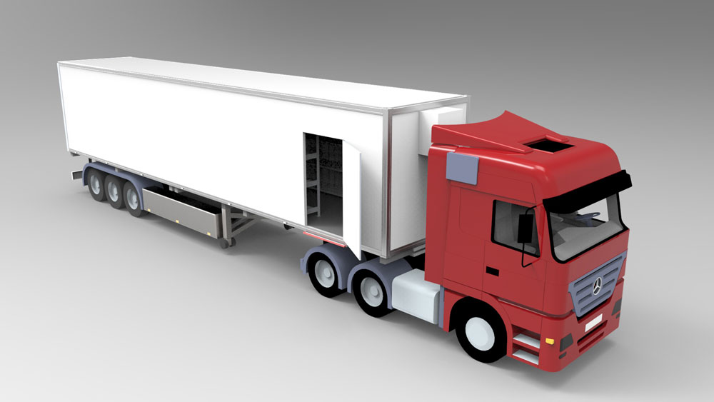 دانلود پروژه طراحی کامیون با تریلر یخچال دار (2)
