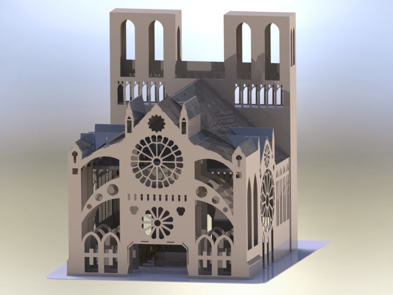 دانلود پروژه طراحی کلیسای نوتردام پازلی