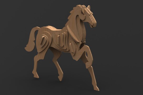 دانلود پروژه طراحی اسب چوبی پازلی