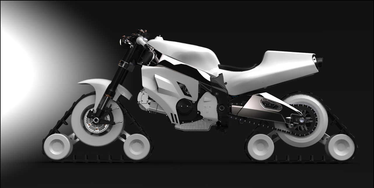 دانلود پروژه طراحی موتور سیکلت مفهومی اسنورایدر ( برف رو )