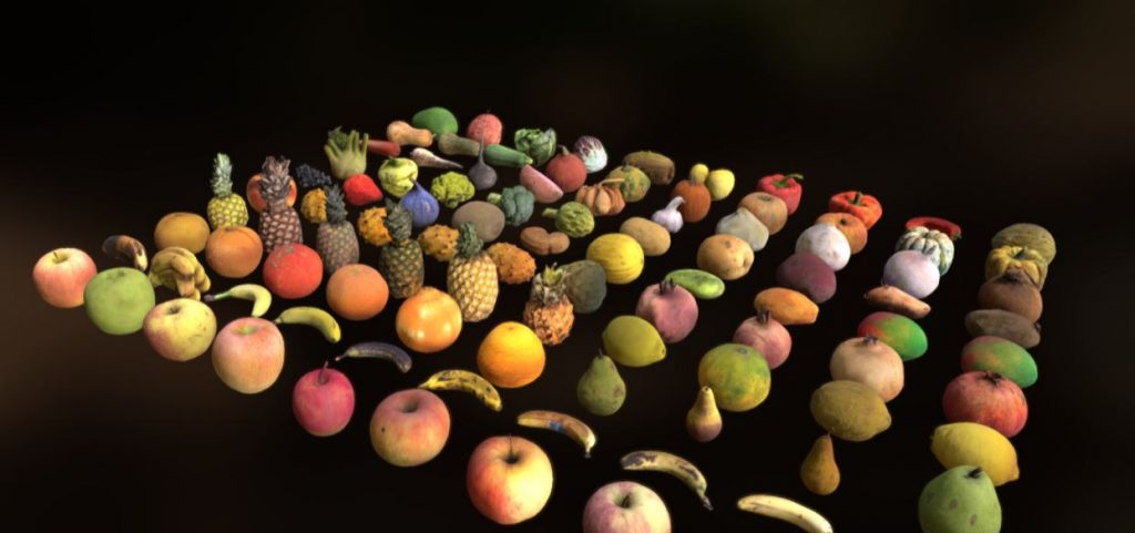 دانلود پروژه طراحی انواع میوه و سبزیجات لوپولی Lowpoly