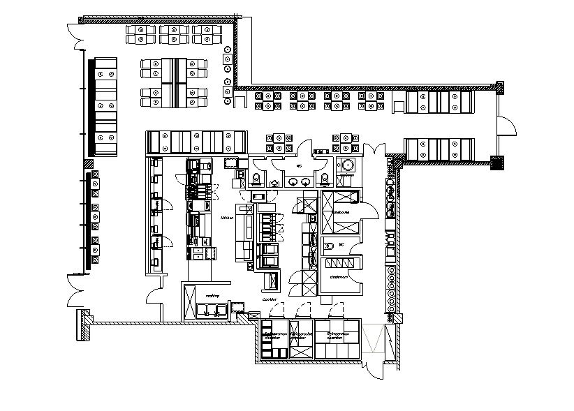 دانلود پروژه طراحی نقشه و پلان رستوران فست فود (2)