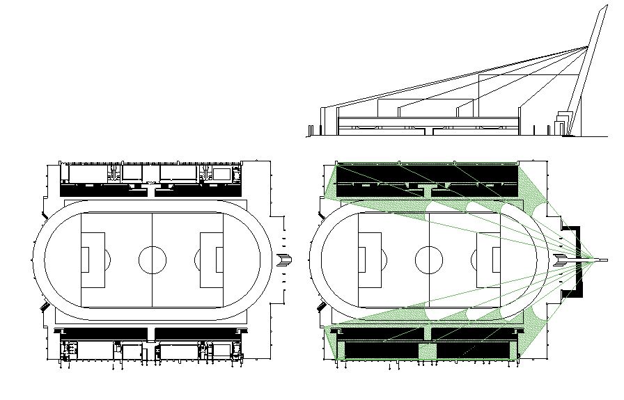 دانلود پروژه طراحی نقشه و پلان استادیوم فوتبال