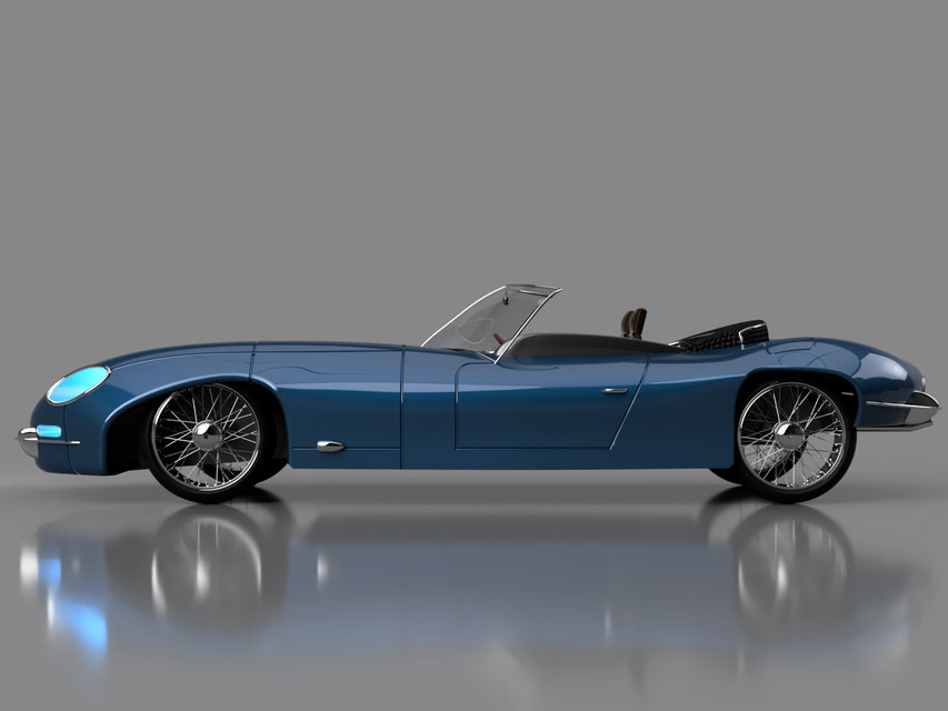 دانلود پروژه طراحی خودرو کلاسیک جگوار ای-تایپ اسپرت (2)