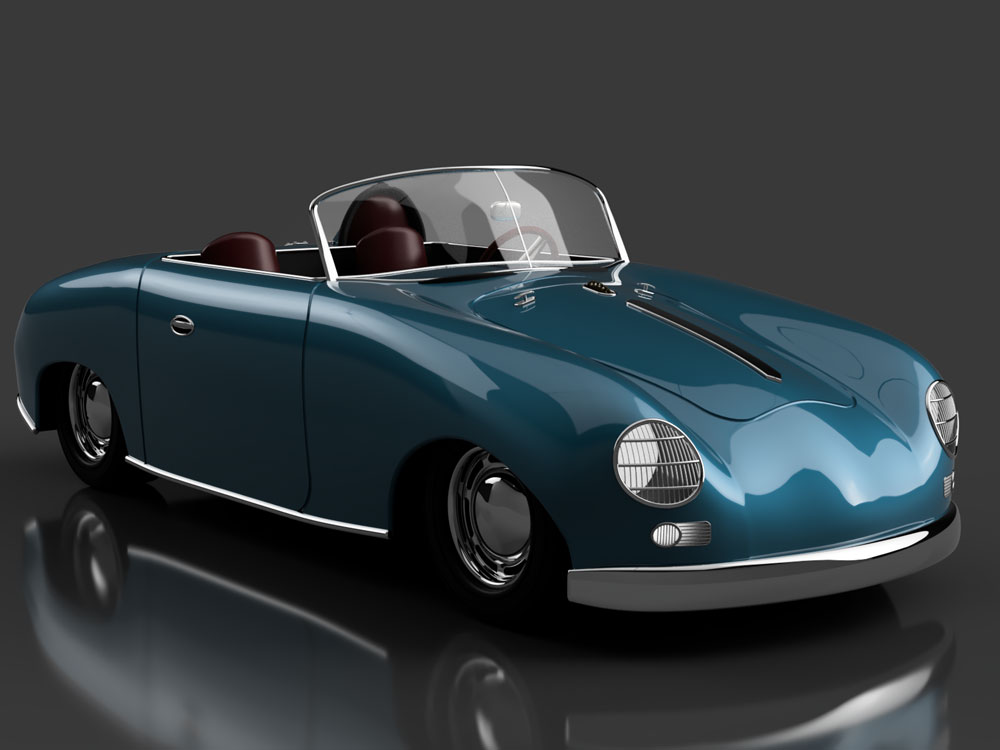 دانلود پروژه طراحی خودرو کلاسیک پورشه Porsche 356