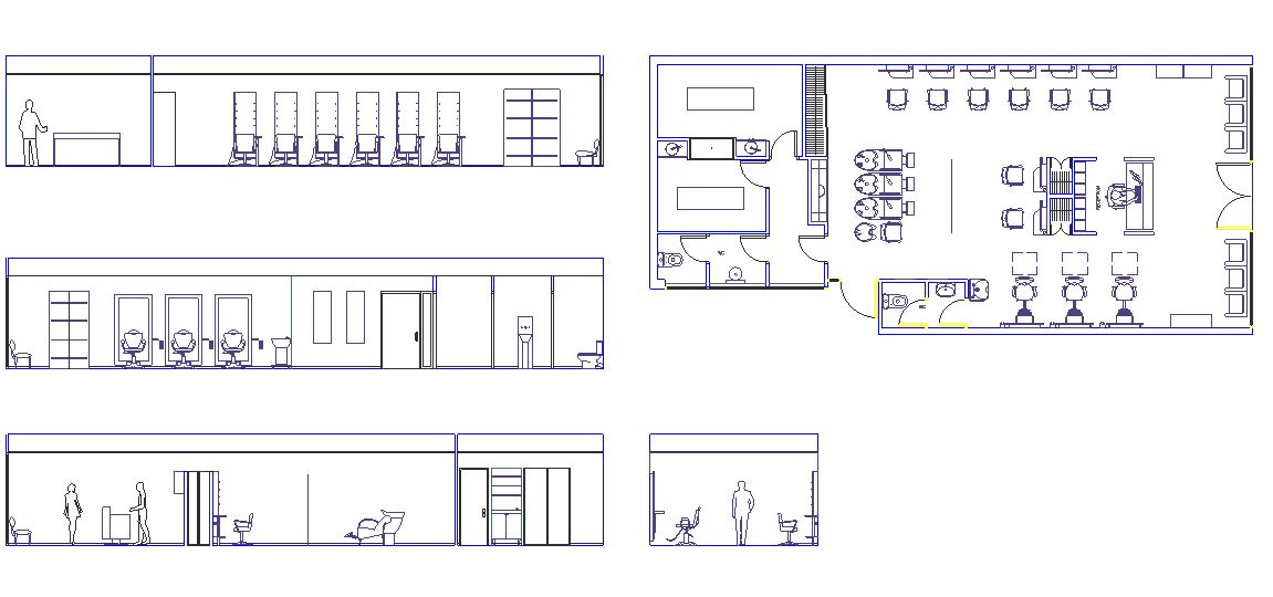 دانلود پروژه طراحی نقشه و پلان سالن آرایشگاه و پیرایشگاه مدرن