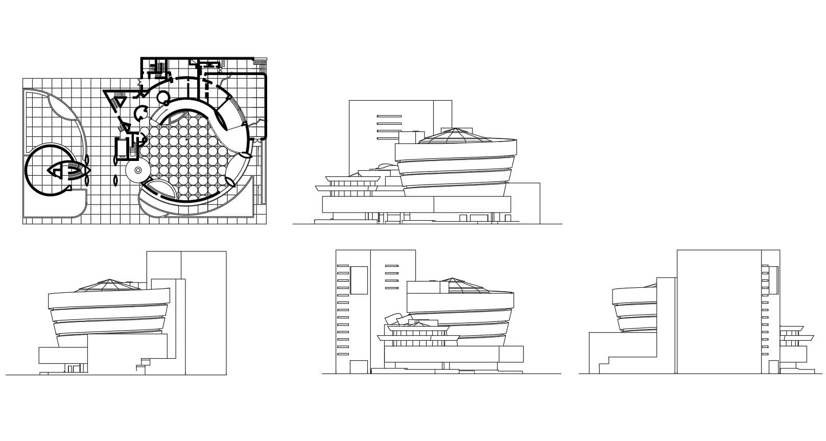دانلود پروژه طراحی نقشه و پلان موزه سلیمان رابرت گوگنهایم (1)