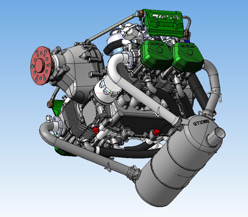 دانلود پروژه طراحی موتور هواپیما 4 سیلندر افقی rotax 912is