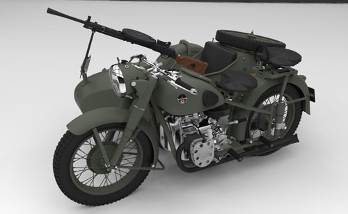 دانلود پروژه طراحی موتورسیکلت نظامی m72