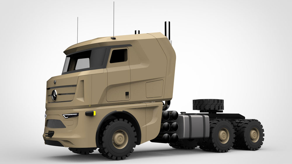 دانلود پروژه طراحی کامیون نظامی مرسدس بنز