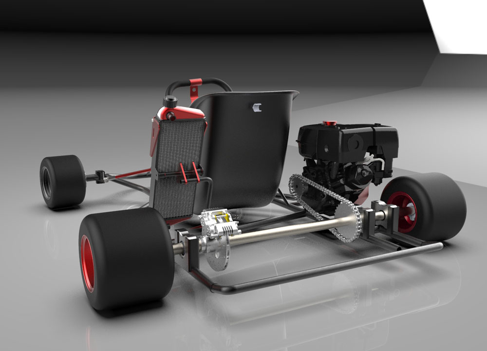 دانلود پروژه طراحی شاسی ماشین کارتینگ Go-kart (2)