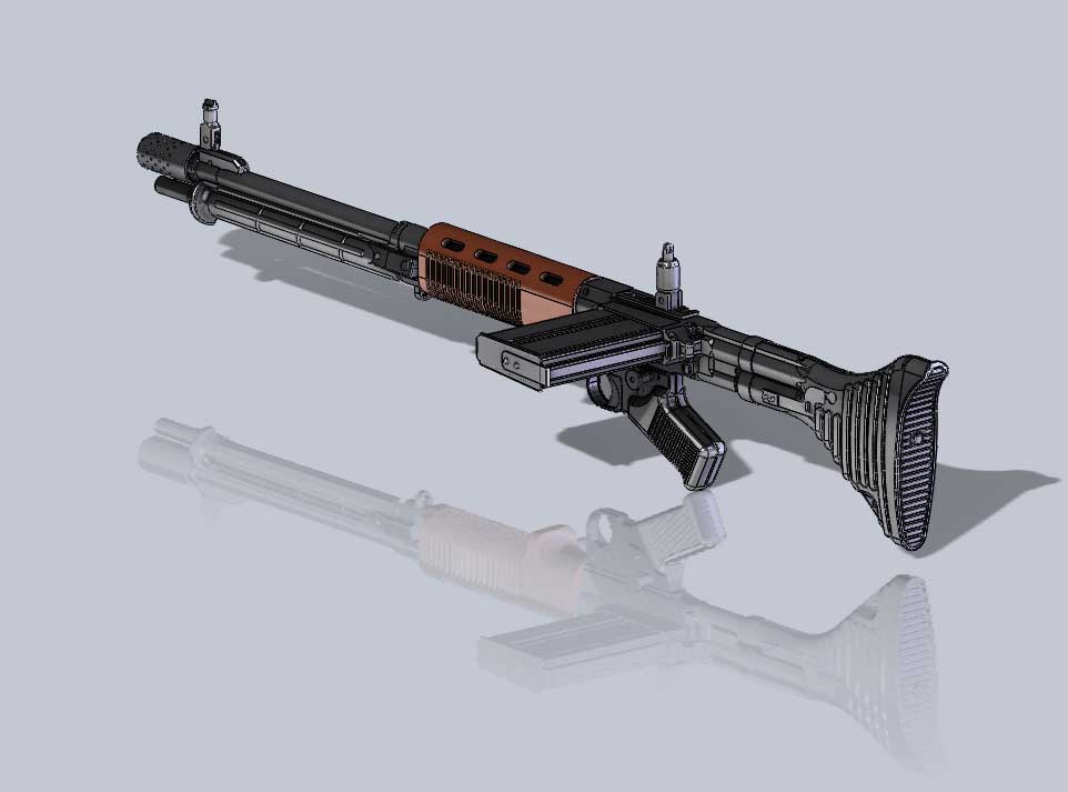 دانلود پروژه طراحی اسلحه مسلسل اف‌ژ FG 42