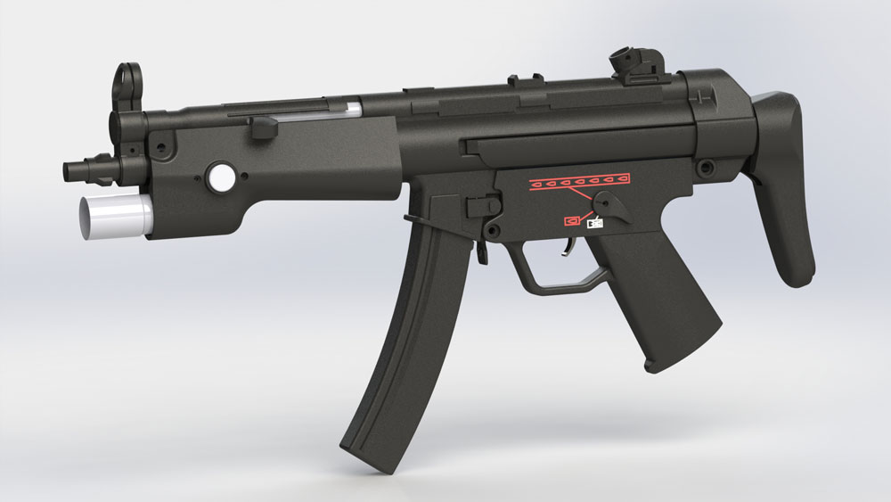 دانلود پروژه طراحی اسلحه مسلسل دستی MP5
