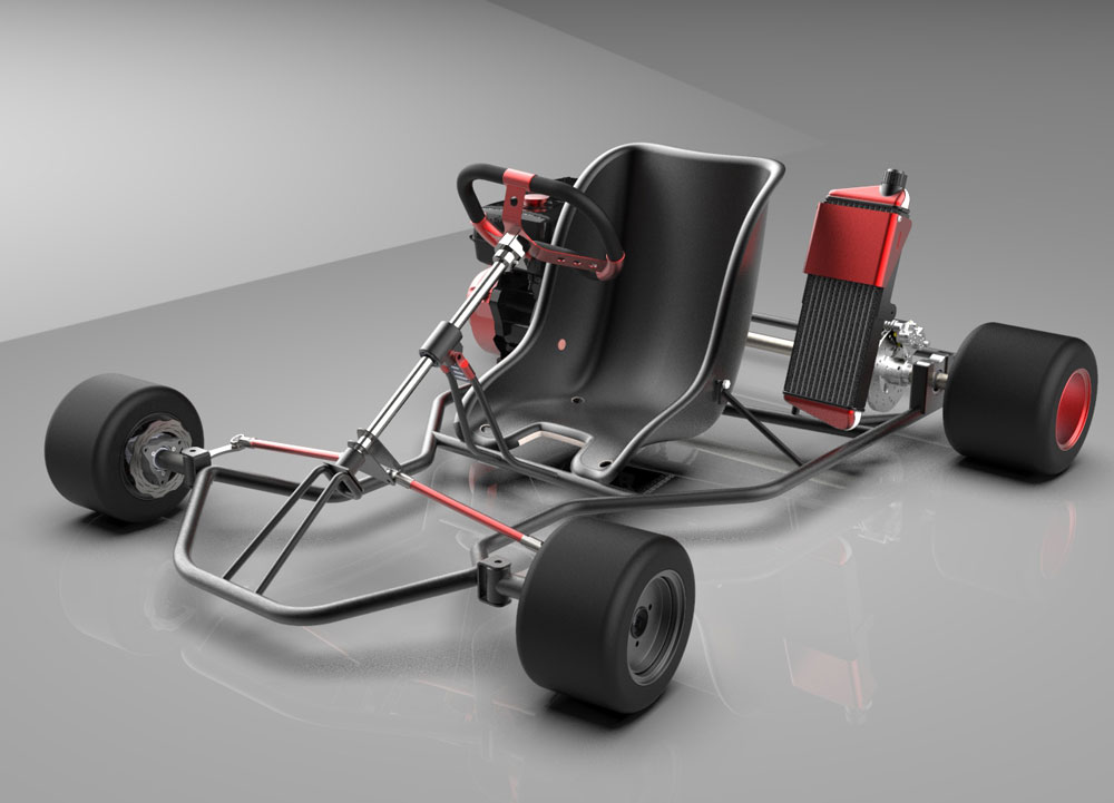 دانلود پروژه طراحی شاسی ماشین کارتینگ Go-kart