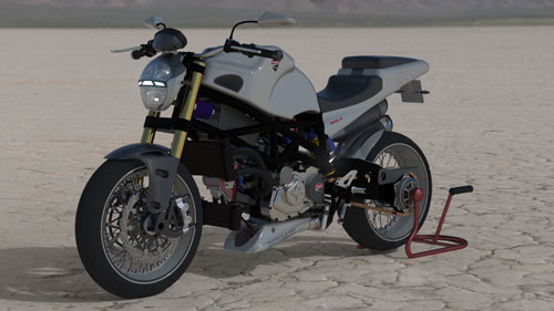 دانلود پروژه طراحی موتورسیکلت دوکاتی آر اس