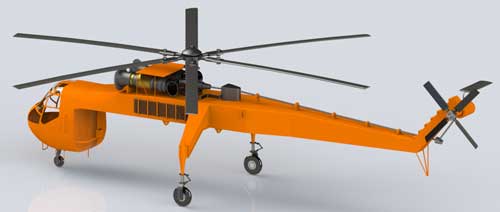 دانلود پروژه طراحی هلیکوپتر جرثقیل سیکورسکی S64 (2)