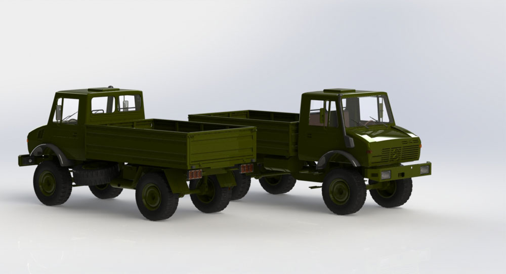 دانلود پروژه طراحی کامیون چند منظوره مرسدس بنز یونیماگ 1300L