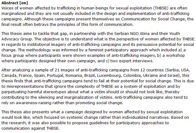 دانلود پایان نامه : بررسی جایگاه زنان در کمپین های مبارزه با قاچاق انسان
