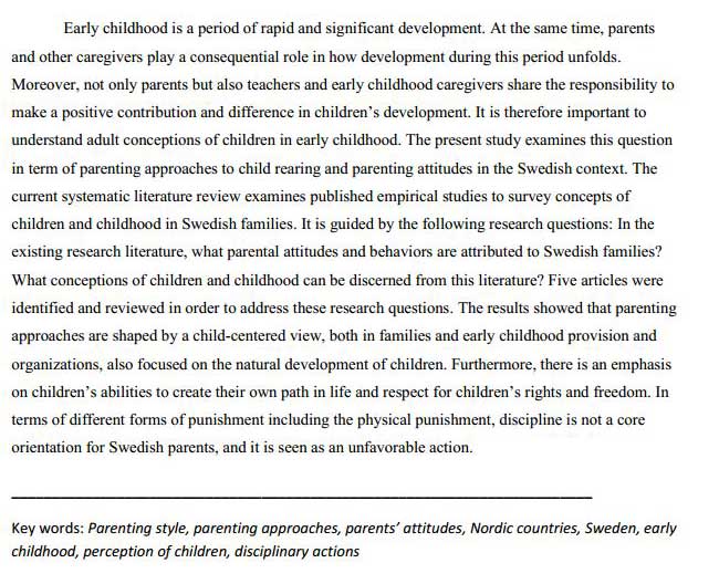 دانلود پایان نامه : بررسی مفاهیم کودکان و کودکی در خانواده های سوئدی