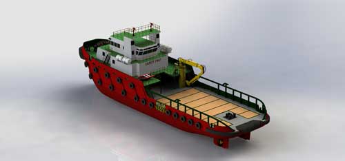 دانلود پروژه طراحی کشتی یدک کش اضطراری و حمل و نقل
