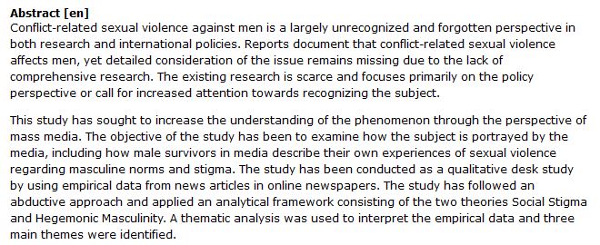 دانلود پایان نامه : بررسی بازتاب خشونت جنسی علیه مردان در رسانه های جمعی