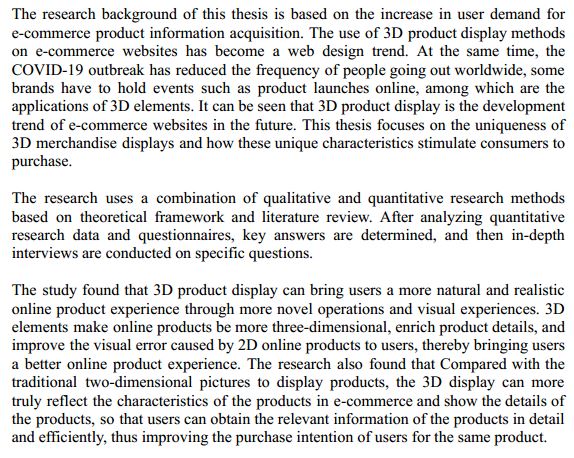 دانلود پایان نامه : بررسی تأثیر نمایش محصولات سایت بصورت سه بعدی در تجربه کاربری UX