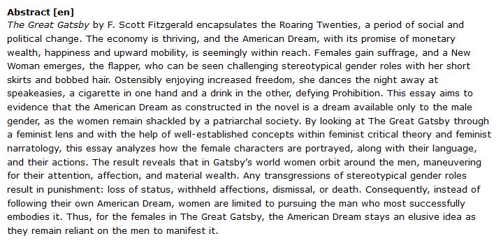 دانلود پایان نامه : بررسی تحولات سیاسی و اجتماعی آمریکا از دیدگاه فمینیسم بر اساس رمان گتسبی بزرگ The Great Gatsby (1925)