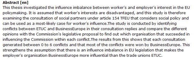 دانلود پایان نامه : بررسی جایگاه اتحادیه های کارگری در سیاست گذاری های اتحادیه اروپا 