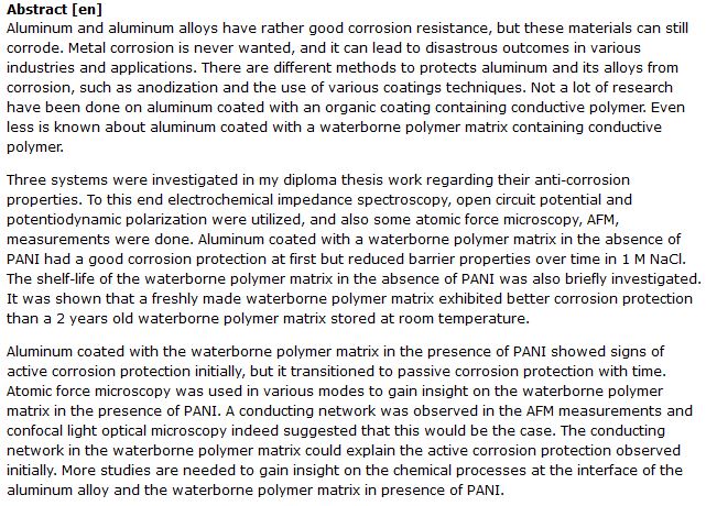 دانلود پایان نامه : بررسی خوردگی آلومینیوم پوشش داده شده با ماتریس پلیمری