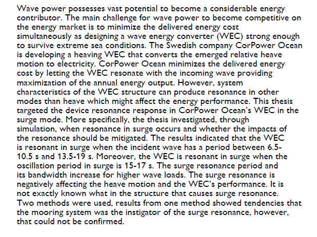 دانلود پایان نامه : بررسی رزونانس در دستگاه مبدل انرژی موج به برق