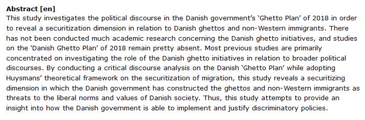 دانلود پایان نامه : تحلیل انتقادی طرح گتو دانمارک و امنیتی سازی مهاجران غیر غربی