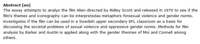 دانلود پایان نامه :  تفسیر استعاره های خشونت و هنجارهای جنسیتی در فیلم Alien 1979