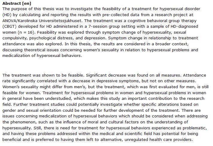 دانلود پایان نامه : رفتار درمانی شناختی گروهی (CBGT) اختلال بیش فعالی جنسی (HD) زنان 