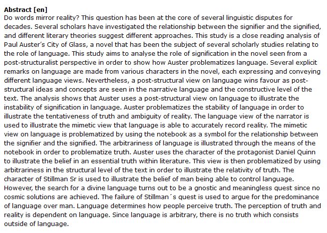دانلود پایان نامه : رویکرد پساساختارگرایی به نظریه زبان در کتاب رمان شهر شیشه ای پل استر