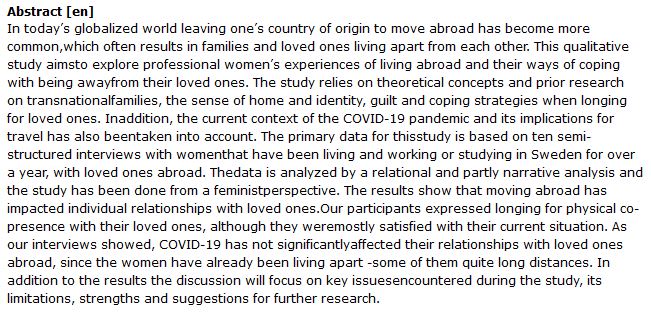 دانلود پایان نامه : مطالعه کیفی در مورد زندگی دور از خانواده زنان مهاجر