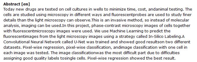 دانلود پایان نامه : پیش بینی تصویربرداری سلول های زنده به وسیله یادگیری ماشینی