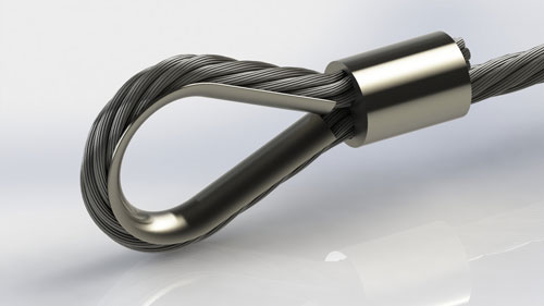 دانلود پروژه طراحی طناب فولادی (سیم بکسل) با حلقه اتصال